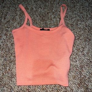 Forever 21 coral/ orange color ribbed tank top size S small